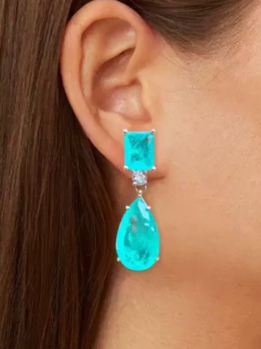 Turquoise Teardrop Dangle Earrings - Women Jewelry